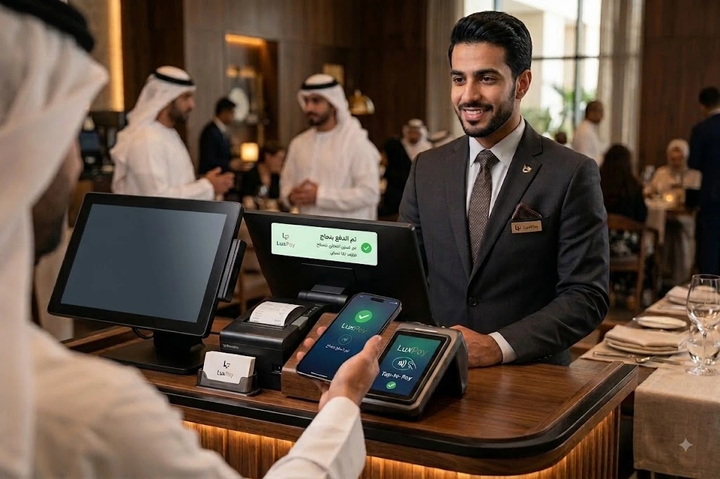 الدفع الرقمي ونقطة البيع في مطعم